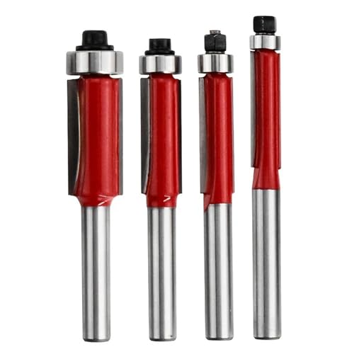 4pcs Sturdy Router Bit Steel Edges Trimmer Set with Anti Rust Coating for Home and Professional Carpentry Tasks