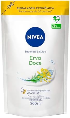 NIVEA Sabonete Líquido Refil Erva Doce 200ml - Fragrância refrescante de erva-doce, sensação de pele macia e hidratada Menor preço em NIVEA Sabonete Líquido Refil Erva Doce 200ml - Fragrância refrescante de erva-doce, sensação de pele macia e hidratada