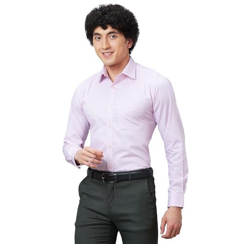 Image of Raymond Men's Pure Cotton Structure Pattern Slim Fit Semi Cutaway Collar Full Sleeve Formal Shirt