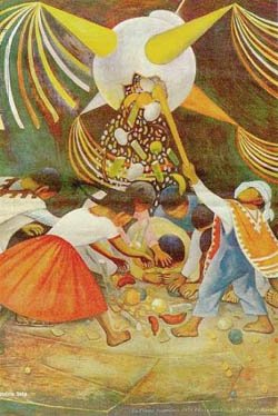 Peinture à l'huile La Pinata Diego Rivera : habillez vos grands murs vides