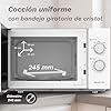 Microondas sin Grill básico de 25 Litros, 850w de potencia Sencillo, temporizador 30min. 5 potencias y descongelación. Fácil de usar #5