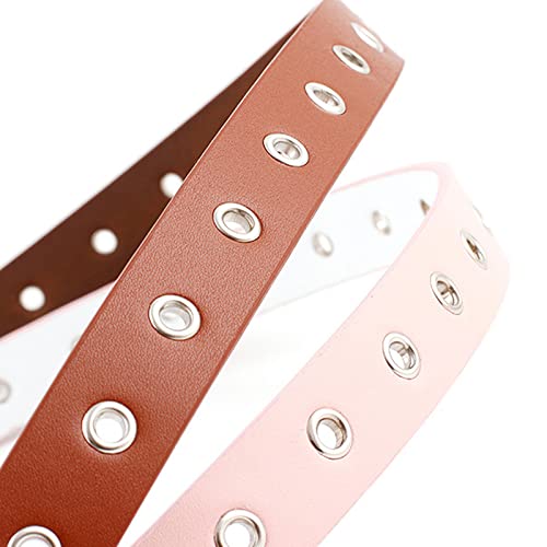 eYLun Grommet Leather Belt Punk Rock Studded Belt Goth Jeans Belt for Women Men4