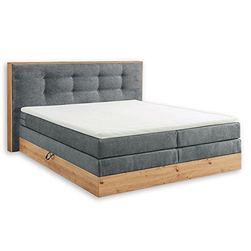 Stella Trading PRESTON 6 Boxspringbett 180x200 mit Bettkasten, Dunkelgrau /...