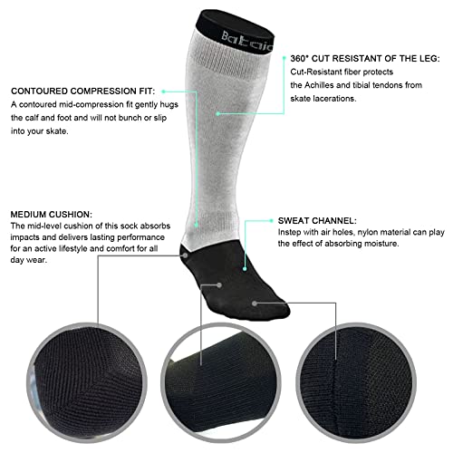 Cut Resistant Hockey Socks,Performance Knee High Cut Resistant socks,Level 3 Protection(with Dyneema yarns)4