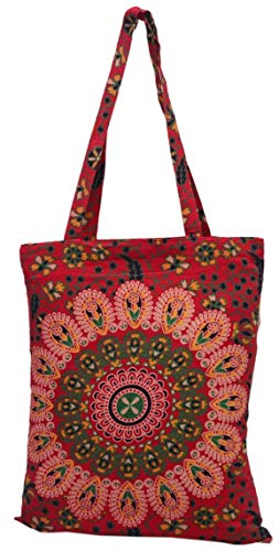 Trade Star Mandala Indian Shopping Bag, Bolsa de algodón Bohemio, Bolso Floral para Mujeres, Bolsa de Playa étnica, Bolsa de Hombro Multicolor Cover