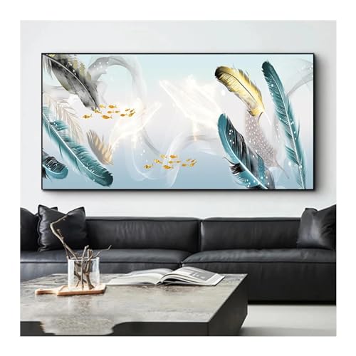 Toile abstraite plume papillon pour dynamiser un mur vide sans encombrer