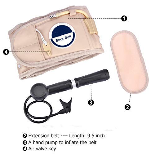 WowObjects® 1Pc Portable Decompression Back Belt Home Lumbar Traction Device Fatigue Waist Back Pain and Soreness Relief Lumbar Support Brace& Color: White 3