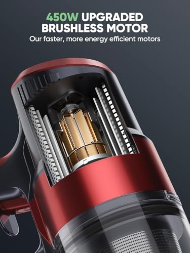 Sunsare CJD4003 Cordless Vacuum Cleaner, 450W 40Kpa Stick Vacuum With Touch Screen, 55 Mins Runtime Rechargeable Vacuum, Lightweight Powerful Vacuum Cleaner For Home With 1.5L Cup For Pet Hair Carpet Hardwood Floor thumb #3
