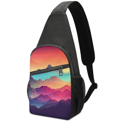Bolso Sling para Hombre y Mujer, Bolso Cruzado Pequeño Color Degradado miniatura 1