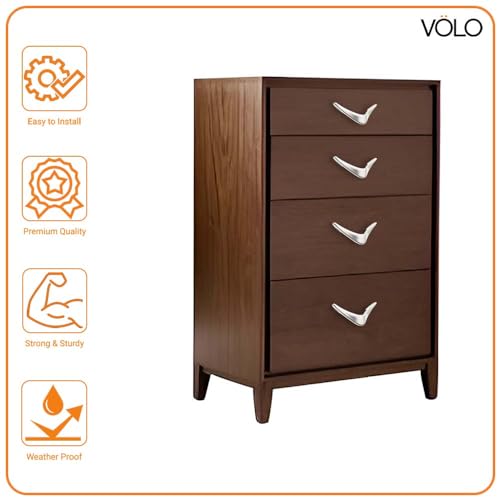 Image of VOLO V knobs for Drawers and cabinets for Home /Kitchen /Offices and Hotels - Versatile Solution for Home, Hotel, and Office Doors (Satin, 4)