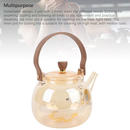 Théière en verre borosilicate 950 ml Greensen avec 2 pots intérieurs - 5