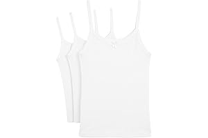Rene Rofe Girls' Essential 2t Undershirts - 3 Pack 100% Cotton Spaghetti...