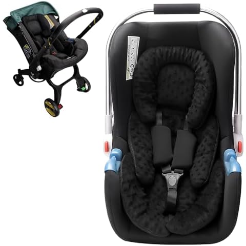 Infant Car Seat Insert, 2-in-1 Reversible Infant Car Seat Head Support for Girls Boys, 3D Air Mesh Baby Car Seat Cushion, Newborn Carseat Head Support for Carrier, Stroller, Swing, Bouncer (Black) Cover