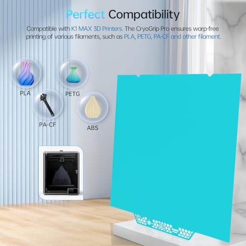 Image of BIQU CryoGrip Pro Glacier 310x315mm Panda Build Plate for K1 MAX 3D Printer Double Sided Upgrade Fine Textured Spring Steel Plate Removable Surface Platform