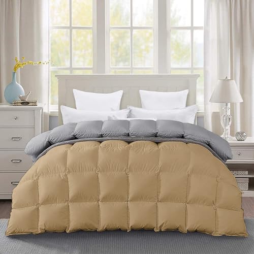 Image of 600 GSM Heavy Winter Comforter Single Size (60 inchX90 inch) - 600 GSM Microfiber Super Soft Fluffy for Winter Comforter /Rajai /Duvet /Blanket Single Size - Beige /Silver Grey Color