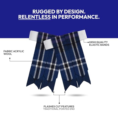 Image of Scottish Tartan Kilt Flashes with Elastic Adjusters