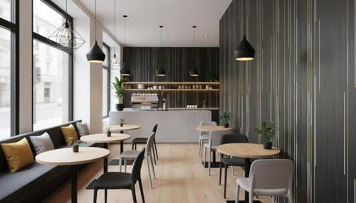 Image of KBR Premium Dark Brown Wood Grain Self-Adhesive Wallpaper Roll 45 x 300 cm - Elegant Modern Striped Design Peel & Stick Wall Covering for Home, Kitchen, Cabinets, Stylish Interior Decor