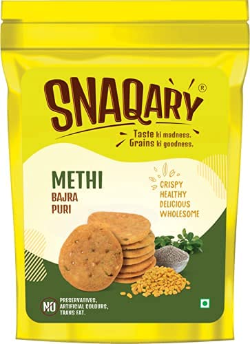 Snaqary Mathri I Puri/Mathri/Mathi - Ready To Eat Snacks I Tea Time I No Added Artificial Flavour Or Preservatives I Methi Bajra Puri - Combo Pack Of 3 (150gm each) (B09GY52CGD) Amazon Price History, Amazon Price Tracker
