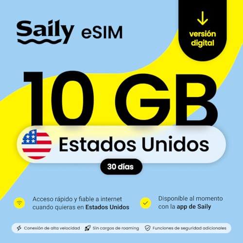 Tarjetas SIM | Plan De Datos Esim De Saily Para Ee. Uu. Excl. Alaska , 10 Gb 30 Días, Código Digital Estados Unidos