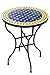 Produktbild ORIGINAL Marokkanischer Mosaiktisch Bistrotisch ø 60cm Groß rund klappbar | Runder kleiner Mosaik Gartentisch Mediterran | als Klapptisch für Balkon oder Garten | Marrakesch Blau Gelb 60cm