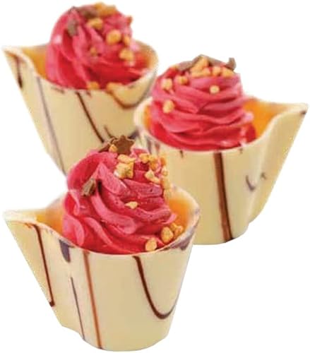 Miniatura 3 de Martellato 20GU005 Molde de chocolate de policarbonato "media cáscara", hace 24 piezas en forma de taza