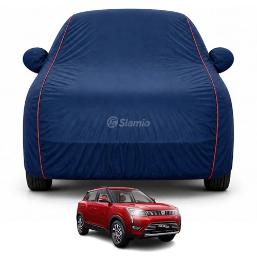 Image of Premium 100% Waterproof Car Cover for Mahindra XUV 300 2019-2026 Models All-Weather, UV & Dust Protection | Heavy-Duty 3-Layer Fabric | Custom Fit with Mirror & Antenna Pockets | Navy Blue