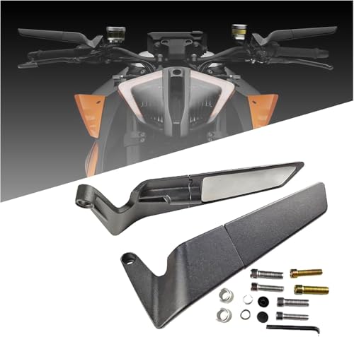 2 Stück Motorrad Rückspiegel für Triumph Tiger 900 GT T900 GT PRO Tiger 850 Sport, Einstellbare Drehbarer Wind Flügel Seite Klarer Blick Rückspiegels Zubehör