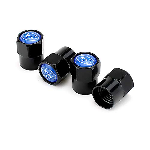 EVPRO Tire Valve Stem Caps 4 Pack Black fit for Subaru Accessories