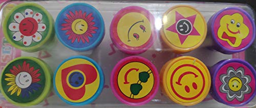Stamps for Kids Set of 10 Stamp, Also Can be Used as Pencil Top Prefect for Teachers Parents and Students (Smiley)