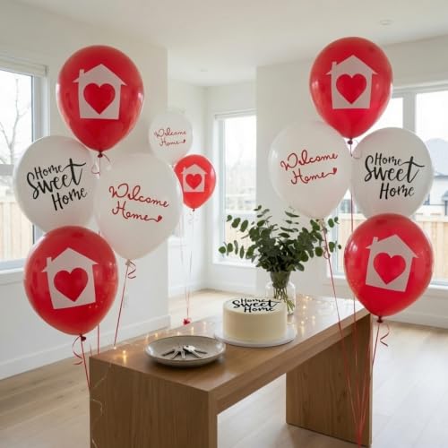 Home Sweet Home Balloon Mix, 12 Count Standard Size, Housewarming Party Theme, Real estate Open House New Home Owners Party Latex Balloon 12" Decorations - Image 2