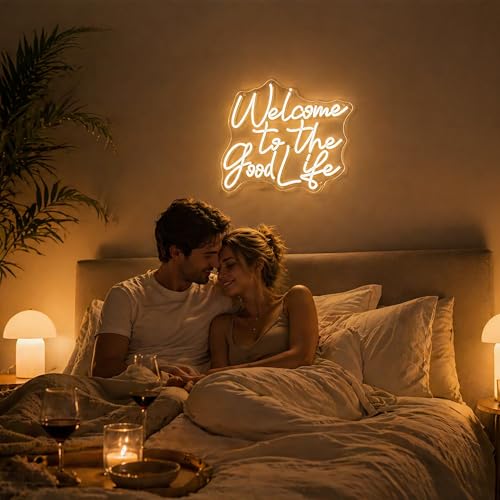 Image of Warm White Neon Sign Led Neon Lights Signs for Wall Decor USB Powered Led Signs for Room Decoration-Welcome to The Good Life