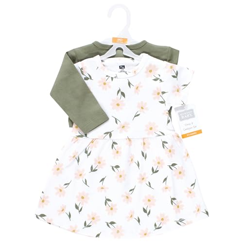Image of Hudson Baby Girls' Cotton Dress and Cardigan Set