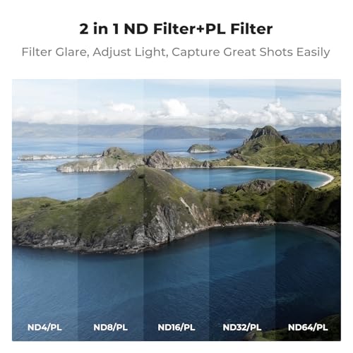 Image of K&F CONCEPT ND /PL Filter Set Compatible with DJI Mini 5 Pro, 6 Pack CPL ND4&PL ND8&PL ND16&PL ND32&PL ND64&PL Polarizer Neutral Density Drone Lens Accessories, Multi Coated HD Optical Glass