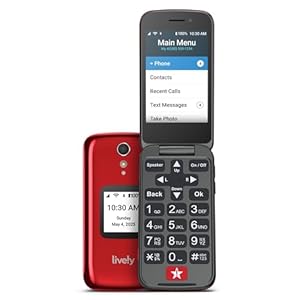 LIVELY Jitterbug Flip2 – Flip Cell Phone for Seniors – Not Compatible with Other Wireless Carriers – Must Be Activated Phone Plan – Red Flip Phone