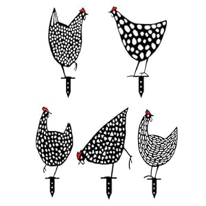 5 kippendecoraties, handgemaakte tuinbeeldjes, prachtige tuinbeeldjes, acrylkippendecoratie, handgemaakte tuindecoraties…