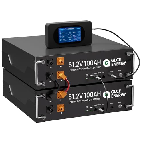 GLCE Energy 48V 200Ah LiFePO4 Battery, Large LCD Display, Built-in Intelligent BMS, with CAN and RS485 Communication Interface, Battery for Motorhome, Solar, Home Energy Storage