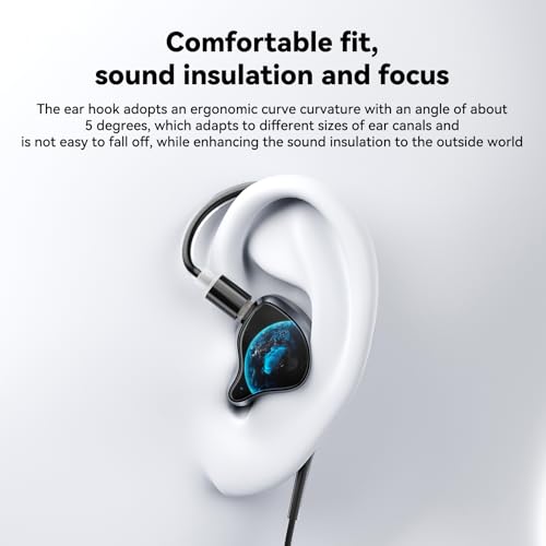 Image of NE81 In-Ear Monitor Headphones, 3 in 1 Wired Gaming Earbuds with Detachable Cable, Switch to Wireless Bluetooth Earbuds in a Second, Hi-Fi In-Ear Headphones for Singers, Musicians, Drummers and DJ