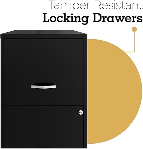 Miniatura 5 de Orison 18" 2 cajones móvil ultra pedestal SOHO gabinete de archivo vertical, blanco alpino