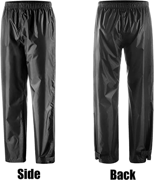 Image of Waterproof Rain Trousers, Breathable Outdoor Pants for Men and Women, Black