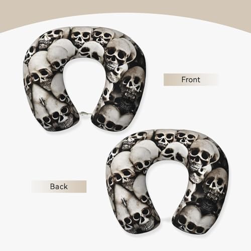 Almohada De Viaje Polycotton Negra Con Soporte Cervical miniatura 3