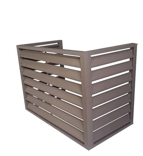 エアコン室外機カバー, ルーバー室外機カバー, エアコン室外機カバー、棚付き植物スタンド、屋外用エアコンカバー(Brown,100*50*70cm)