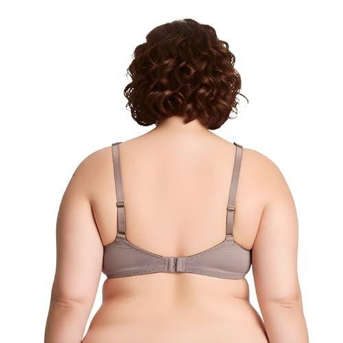 Image of Curve Muse Women's Minimizer Unlined Underwire Bra with Lace Embroidery-2 Pack