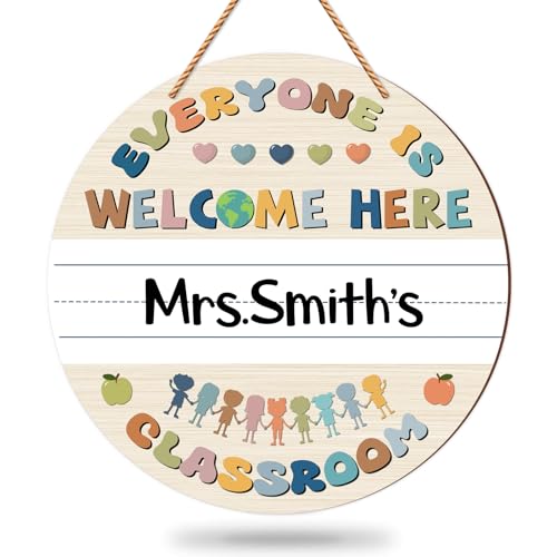 JUESMOS Boho Welcome Sign for Classroom Door Decorations 11.4