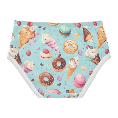 Wusikd Ice Cream Donuts Girls' Underwear Cotton Macarons Girls Briefs Soft Toddler Underwear 2T2