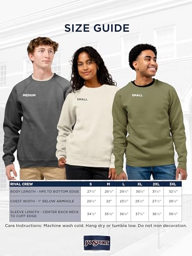 JanSport NCAA Officially Licensed Rival Crew Sweatshirt, Long Sleeve Graphic Pullover for Men & Women, Cotton-Polyester Blend Featuring Collegiate Design & Easy-On Style for Game Days, or Travel - image 6