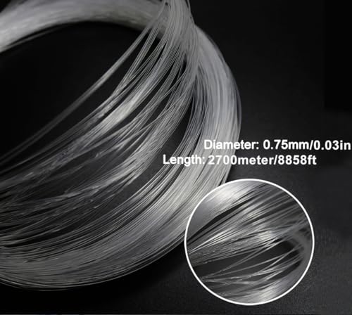 Image of AZIMOM PMMA 0.03in(0.75mm) 8858ft(2700Meter) Plastic End Glow Fiber Optic Roll Cable for Fiber Optic Starlight Kits Project Twinkle Star Sky Ceiling Headliner Decor