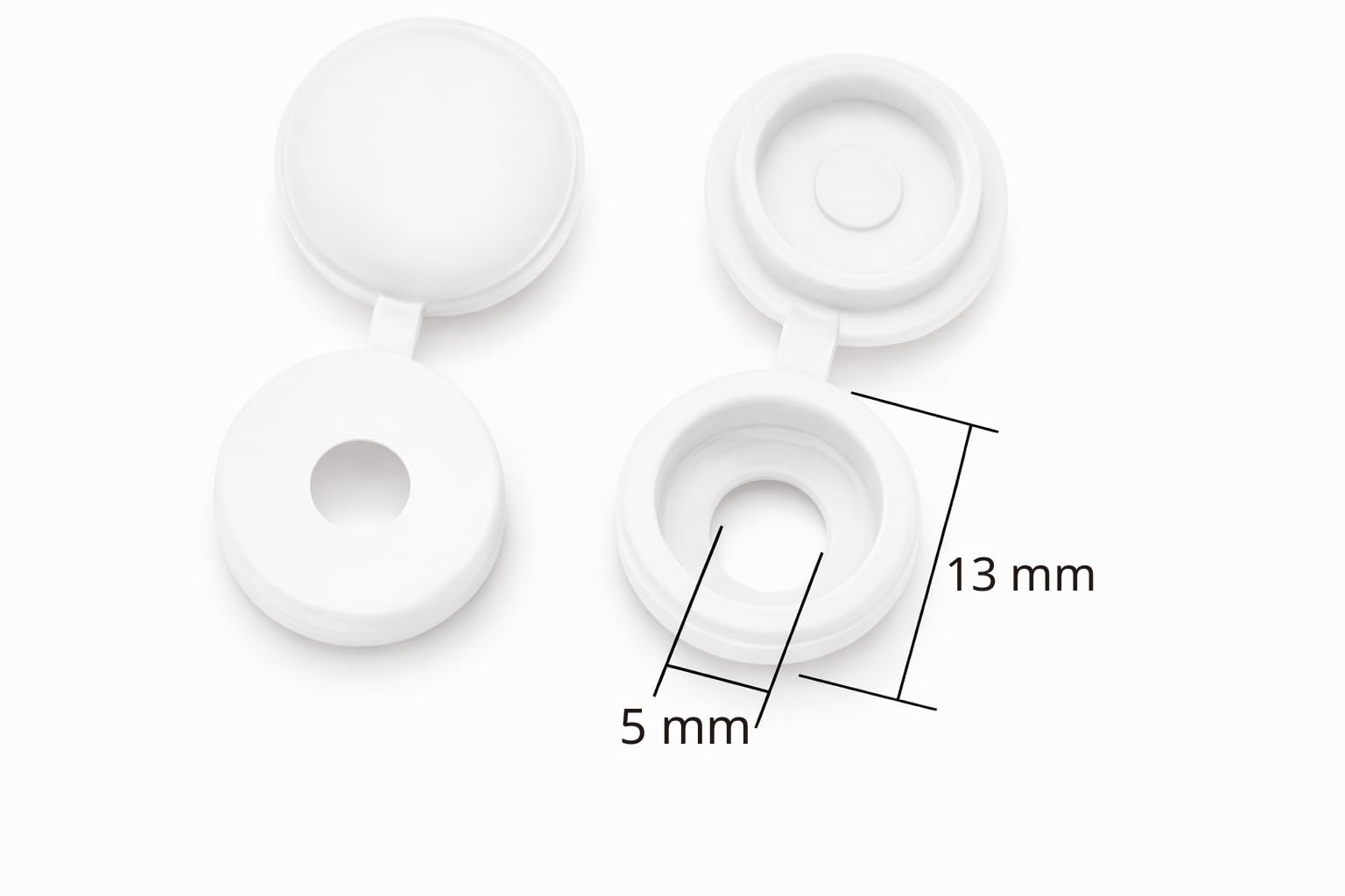 Coprivite incernierato in plastica bianco 100 pezzi