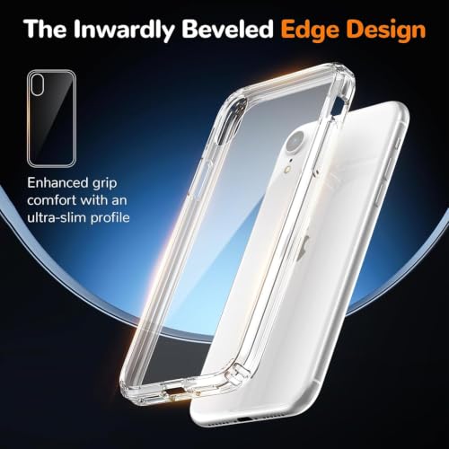 Image of DIZORO Crystal Clear Back Case Cover for iPhone XR Non Yellowing Transparent Cover |Hard Back Cover Clear Case for iPhone XR with Anti-Yellow (PC, Transparent)