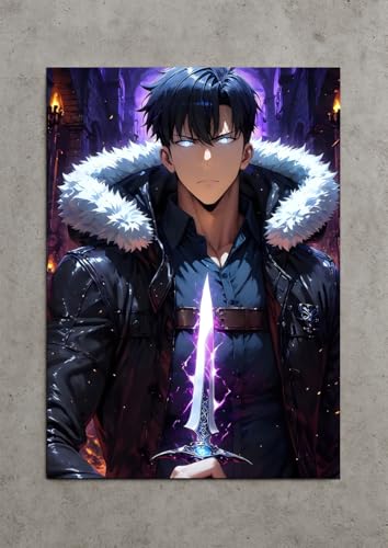 Image of NIJUKA Anime Printed Metal sheet Poster For Home And Room Decoration | For Anime Art Fans Boys And Girls (Jin wo job change)