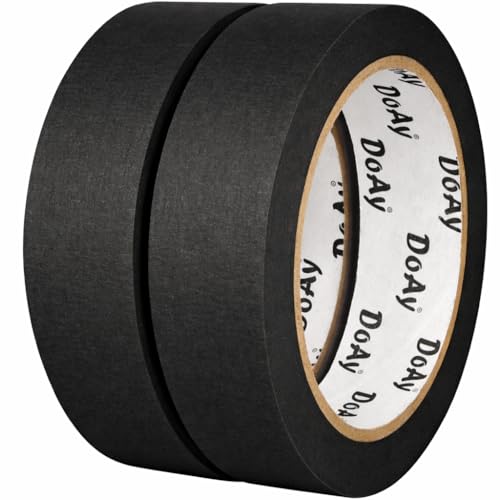 Image of 2 Pack Black Painters Tape - Masking Tape 1 Inch Wide - Multi-Surface, Smart Adhesion, Indoor & Outdoor - 180FT Total - Paint Tape for DIY, Labeling, Art, Car, General Purpose (#3910)